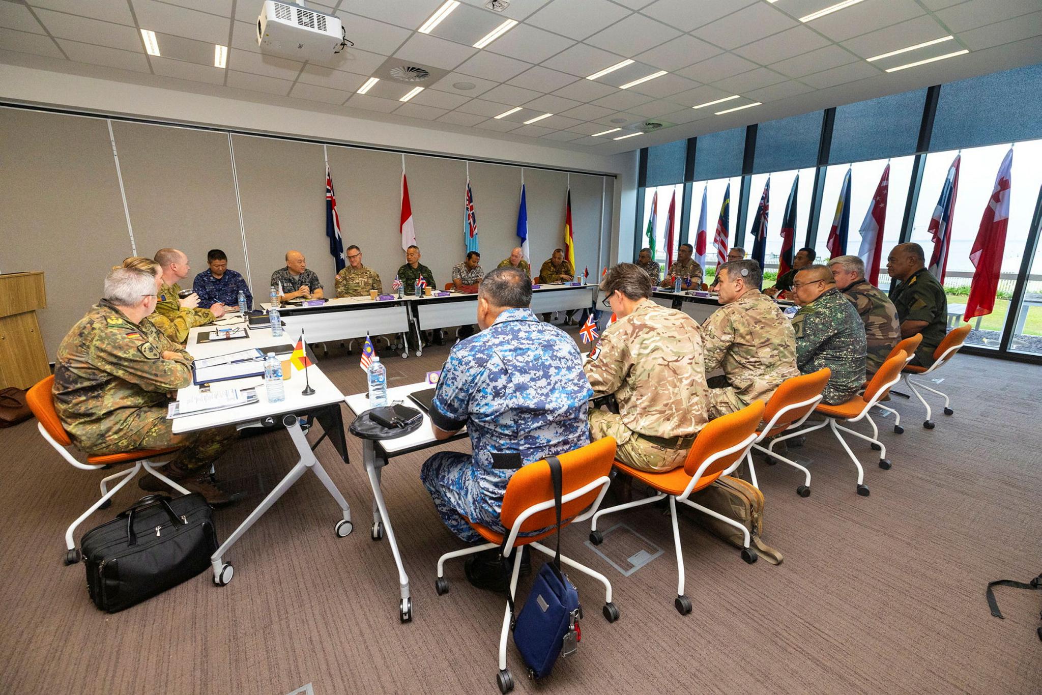 Participating nations attend the first Chief of Joint Operations' conclave held at HMAS Coonawarra, Northern Territory, during Exercise Talisman Sabre 2025.