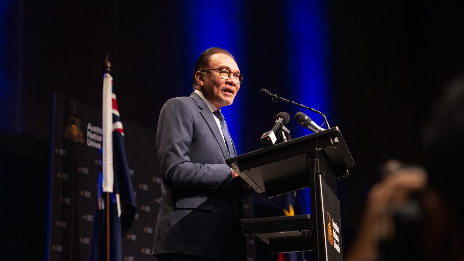 The Malaysian Prime Minister addresses ANU. The Malaysian Prime Minister addresses ANU.