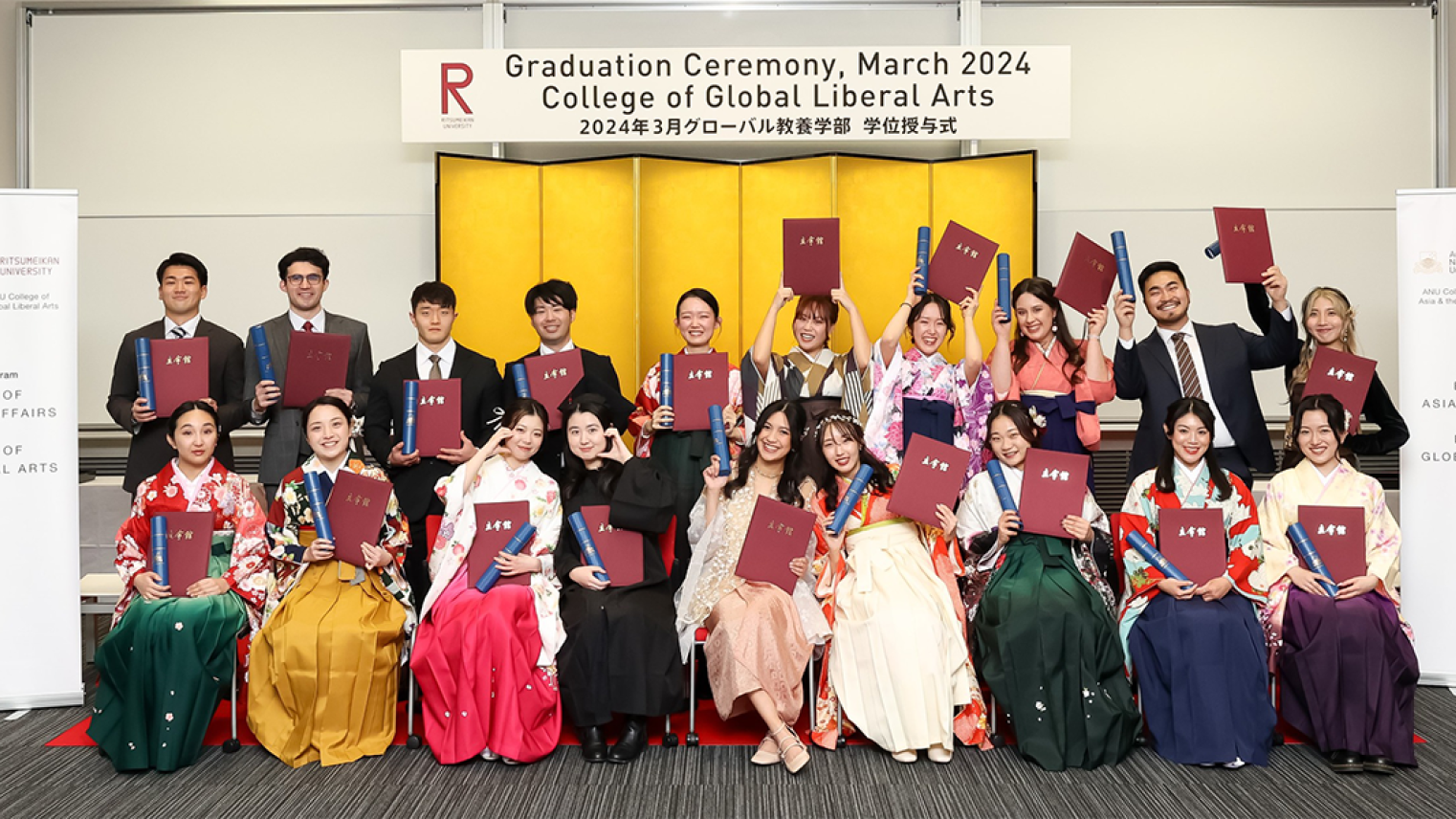 Graduation ceremony on 20 March 2024 at Ritsumeikan University – Iberaki Campus in Osaka, Japan.