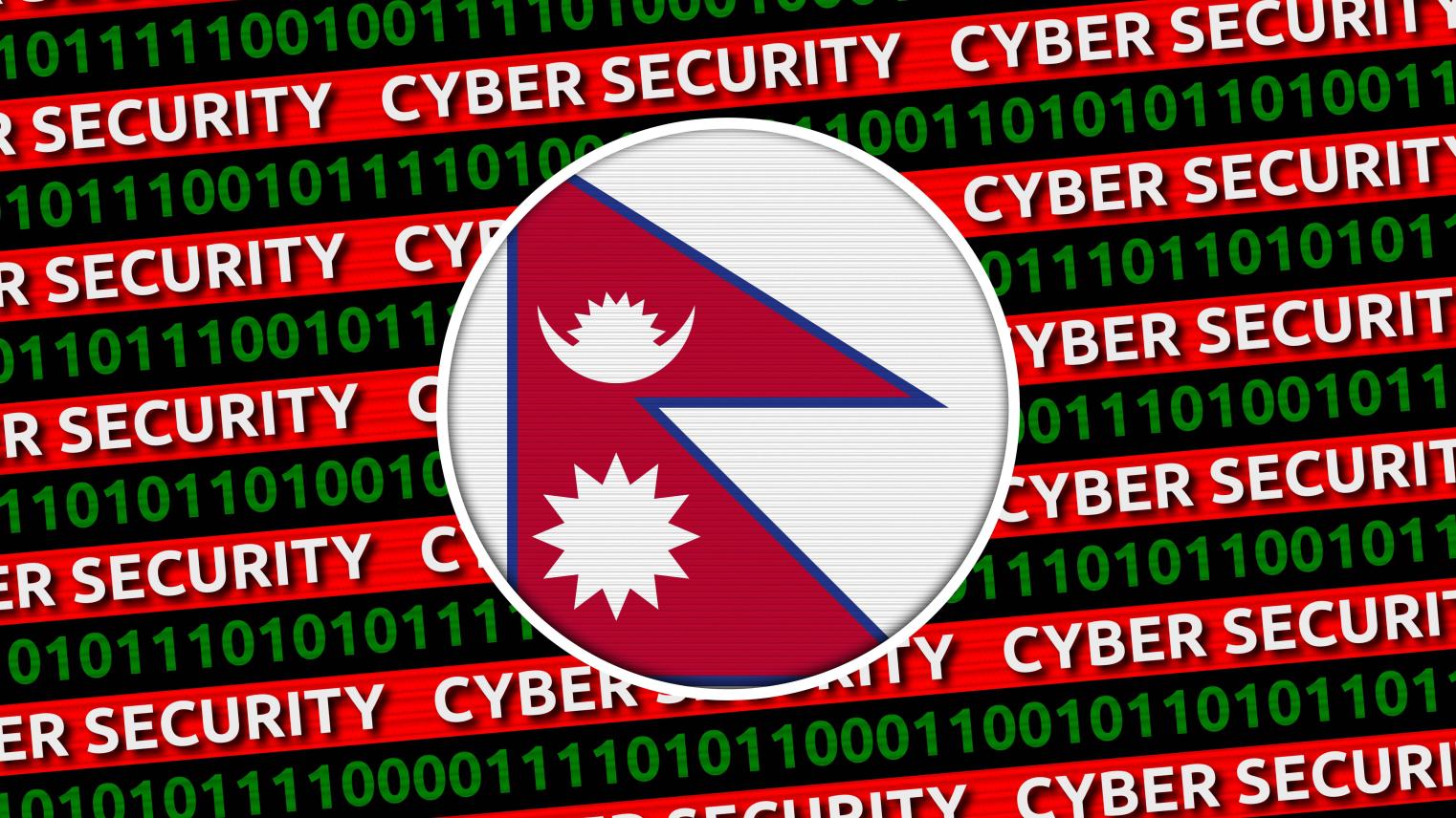 Cyber Security Title with Nepal flag